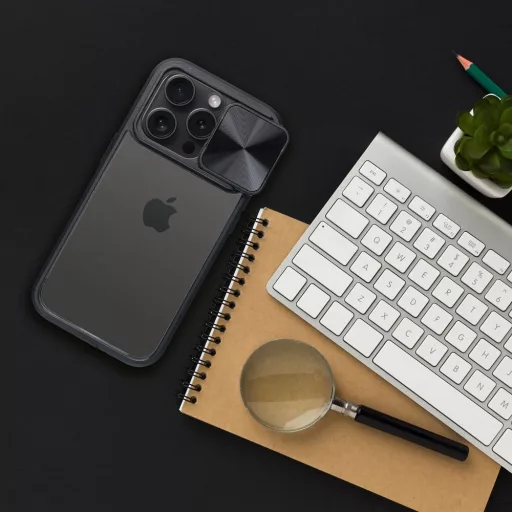 Slider tok iPhone 15 PLUS  fekete