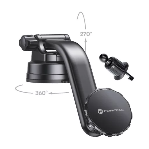 Forcell F-Grip MagLuxe mágneses autós telefontartó szélvédőre / műszerfalra / szellőzőrácsba fekete