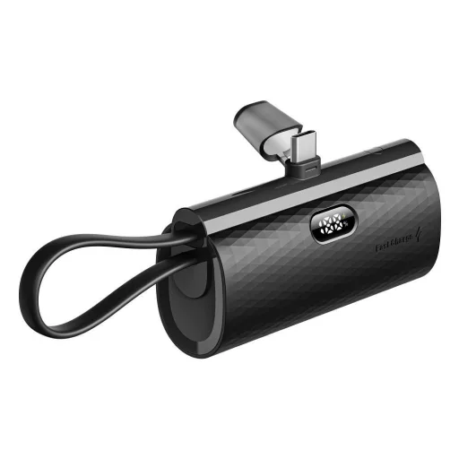 Forcell F-Energy powerbank Power Plug F5K3 PD 20W 5000 mAh USB-C csatlakozóval fekete