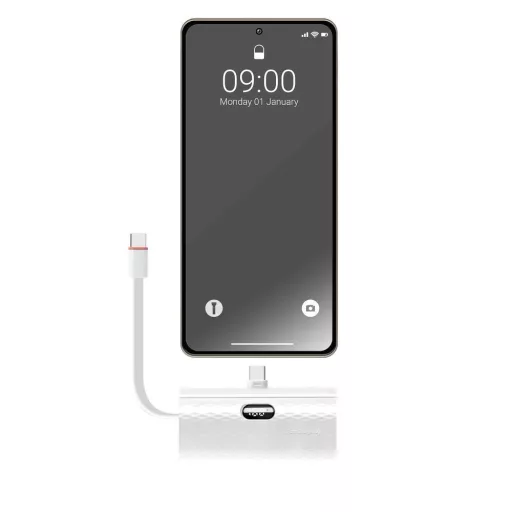 Forcell F-Energy powerbank Power Plug F5K3 PD 20W 5000 mAh USB-C csatlakozóval fehér