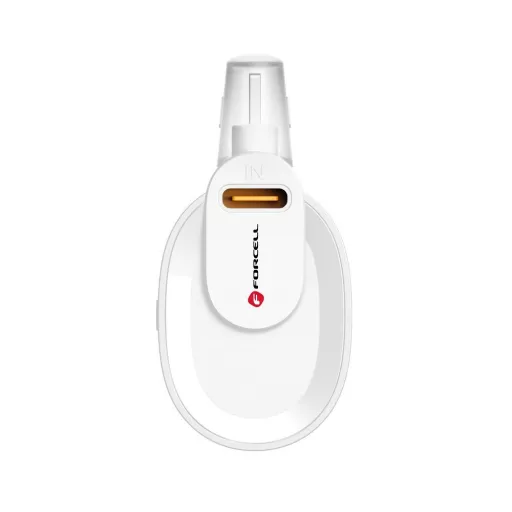 Forcell F-Energy powerbank Power Plug F5K3 PD 20W 5000 mAh USB-C csatlakozóval fehér