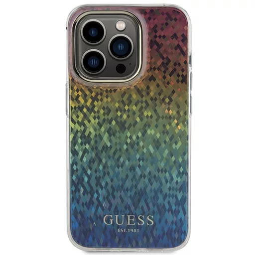 GUESS tok iPhone 14 Pro GUHCP14LHDECMI (IML Faceted Mirror / disco iridescent) multicolor