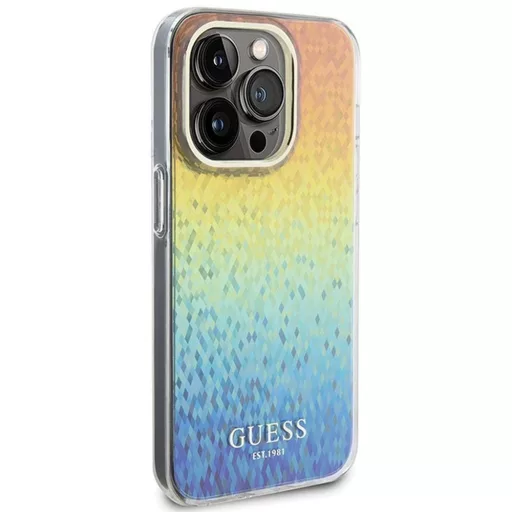 GUESS tok iPhone 14 Pro GUHCP14LHDECMI (IML Faceted Mirror / disco iridescent) multicolor
