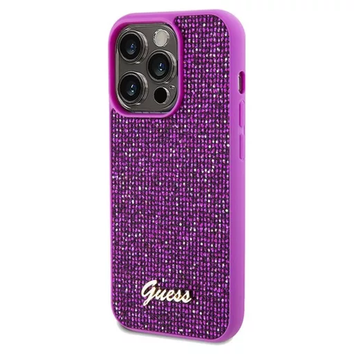 GUESS tok iPhone 14 Pro GUHCP14LPMSDGSF (Disco Script Metal) fuschia