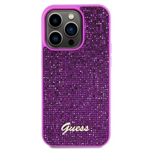 GUESS tok iPhone 14 Pro GUHCP14LPMSDGSF (Disco Script Metal) fuschia