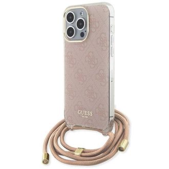   GUESS tok iPhone 15 Pro Max GUHCP15XHC4SEP(Crossbody Cord 4G Print) rózsaszín