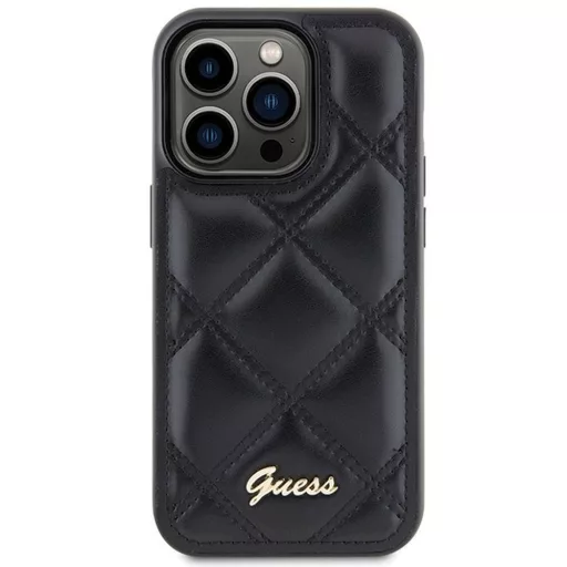 GUESS tok iPhone 15 Pro Max GUHCP15XPSQSQSK (Quilted Metal Logo) fekete