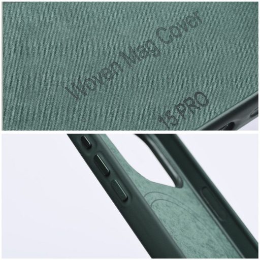 Woven Mag Cover tok iPhone 14 PRO MAX  Magsafe kompatibilis zöld