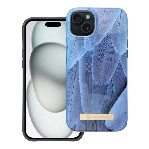 Forcell F-Protect Mirage tok iPhone 15 PLUS  Magsafe kompatibilis kék bird