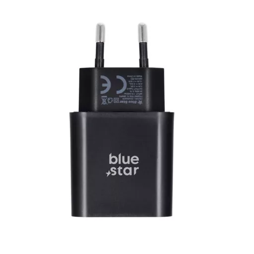 Blue Star hálózati töltő USB-C QC4.0 PD 3A 25W + USB-C – USB-C kábel TFB-TC-25WPD fekete