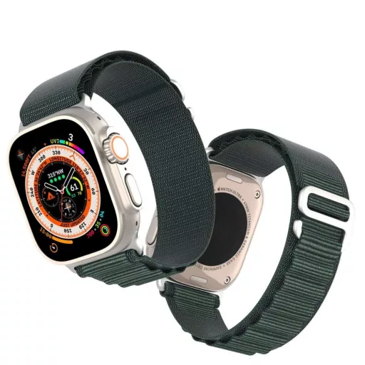 DUX DUCIS GS nylon szíj Apple Watch 42 / 44 / 45 / 49 mm olíva