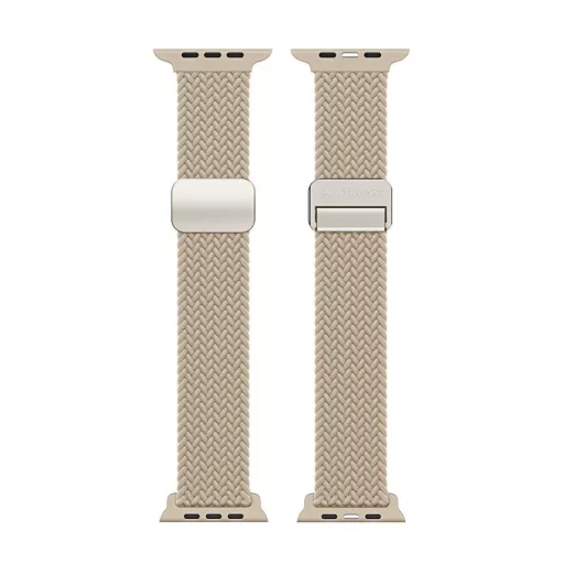 DUX DUCIS MIXTURE PRO rugalmas fonott szíj Apple Watch 42 / 44 / 45 / 49 mm bézs