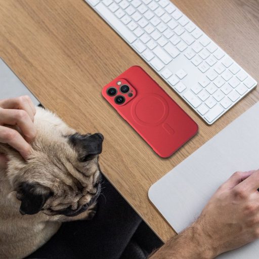 SILICONE MAG COVER Magsafe kompatibilis tok SAMSUNG S24 Ultra piros