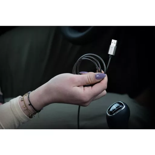 Forcell F-Energy USB-A – Lightning töltőkábel Metal C236 2,4A 12W 1 m ezüst