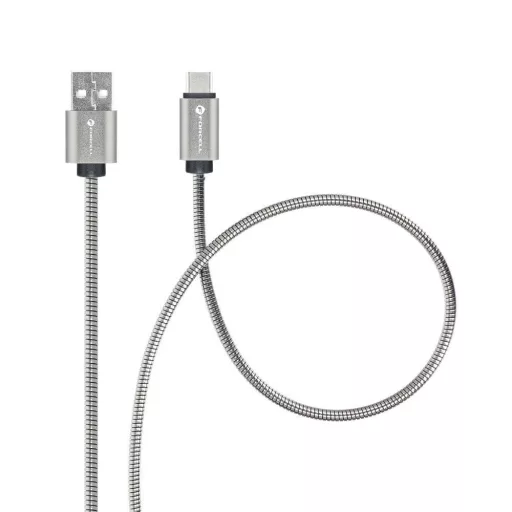 Forcell F-Energy USB-A – USB-C töltőkábel QC3.0 Metal C234 66W 1 m ezüst