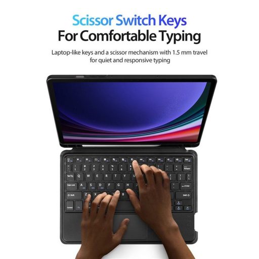 DUX DUCIS tok DK összecsukható vezeték nélküli billentyűzettel SAMSUNG Tab S9/S9FE/S10FE fekete