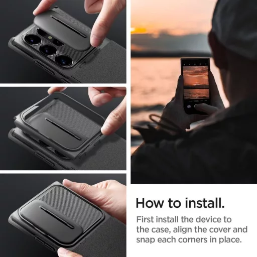 SPIGEN Optik Armor tok  SAMSUNG S24 ULTRA fekete