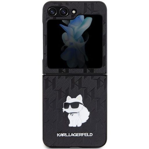 KARL LAGERFELD tok SAMSUNG Z Flip 5 KLHCZF5SAPCHNPK (Saffiano Mono Choupette PIN) fekete