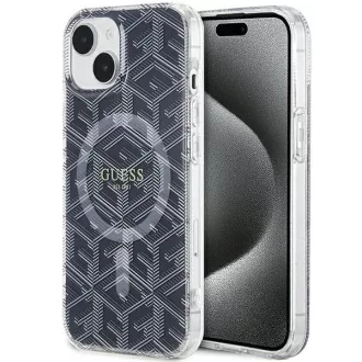   GUESS tok iPhone 15 Plus Magsafe kompatibilis GUHMP15MHGCUSTGK (IML GCUBE) Fekete