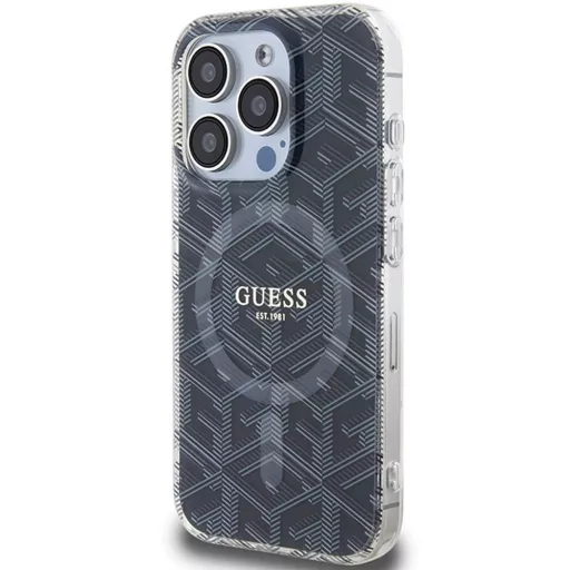 GUESS tok iPhone 15 Pro Max Magsafe kompatibilis GUHMP15XHGCUSTGK (IML GCUBE) fekete