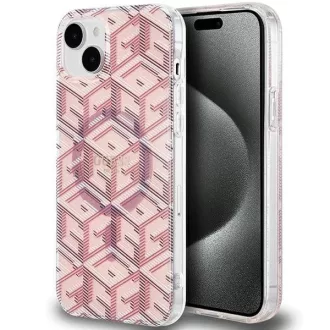   GUESS tok iPhone 15 Magsafe kompatibilis GUHMP15SHGCUSTGP (IML GCUBE) rózsaszín
