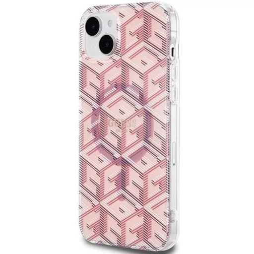 GUESS tok iPhone 15 Magsafe kompatibilis GUHMP15SHGCUSTGP (IML GCUBE) rózsaszín