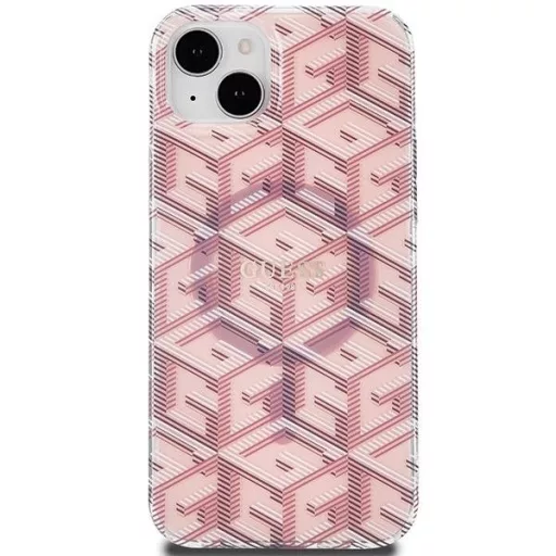 GUESS tok iPhone 15 Magsafe kompatibilis GUHMP15SHGCUSTGP (IML GCUBE) rózsaszín