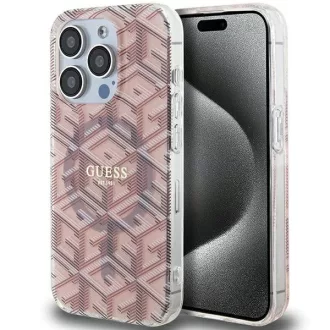   GUESS tok iPhone 15 Pro Max Magsafe kompatibilis GUHMP15XHGCUSTGP (IML GCUBE) rózsaszín