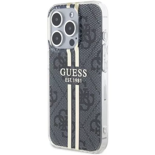 GUESS tok iPhone 15 Pro GUHCP15LH4PSEGK (4G arany Stripe) fekete