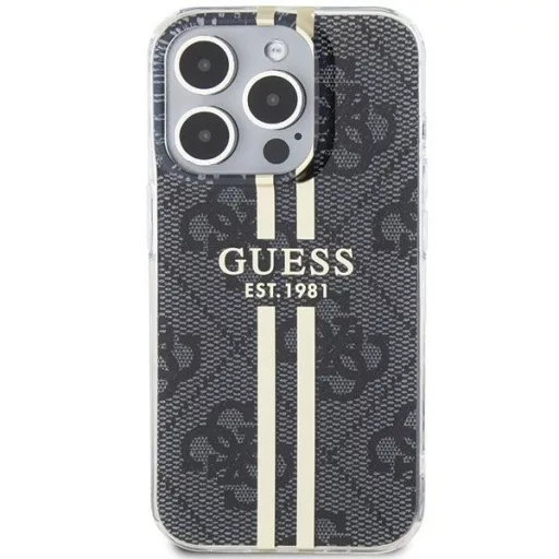 GUESS tok iPhone 15 Pro GUHCP15LH4PSEGK (4G arany Stripe) fekete