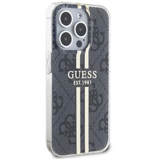 GUESS tok iPhone 15 Pro GUHCP15LH4PSEGK (4G arany Stripe) fekete