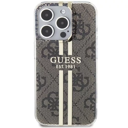 GUESS tok iPhone 15 Pro GUHCP15MH4PSEGW (4G arany Stripe) barna