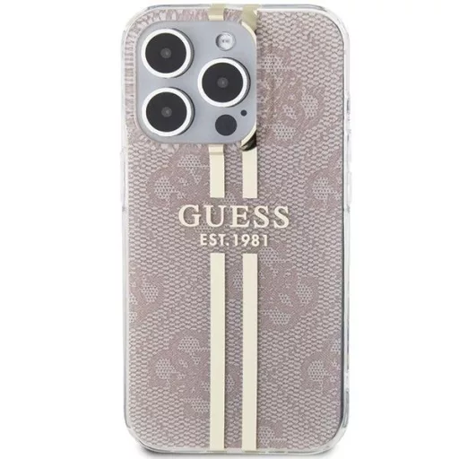 GUESS tok iPhone 14 Pro Max GUHCP14XH4PSEGP (4G arany Stripe) rózsaszín
