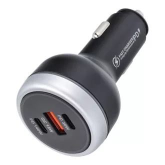   Autós töltő USB-A + 2×Type-C PD QC3.0 3A 191W CC69-2C1A fekete