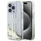 GUESS tok iPhone 15 Pro GUHCP15LLFCSEGT (Liquid Glitter arany Stripes) átlátszó