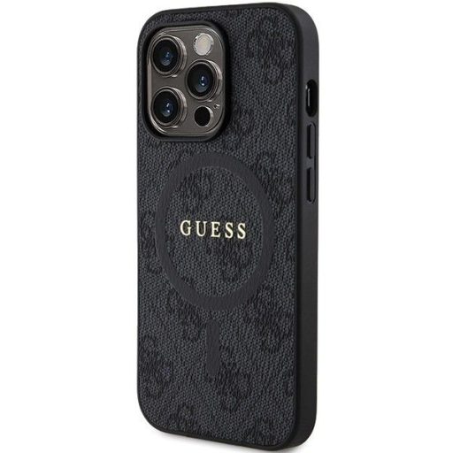 GUESS tok iPhone 14 Pro Max Magsafe kompatibilis GUHMP14XG4GFRK (4G Ring classic logo) Fekete
