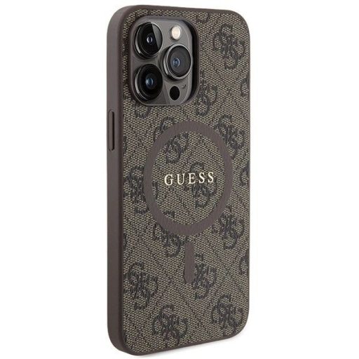 GUESS tok iPhone 13 Pro Magsafe kompatibilis GUHMP13LG4GFRW (4G Ring classic logo) barna