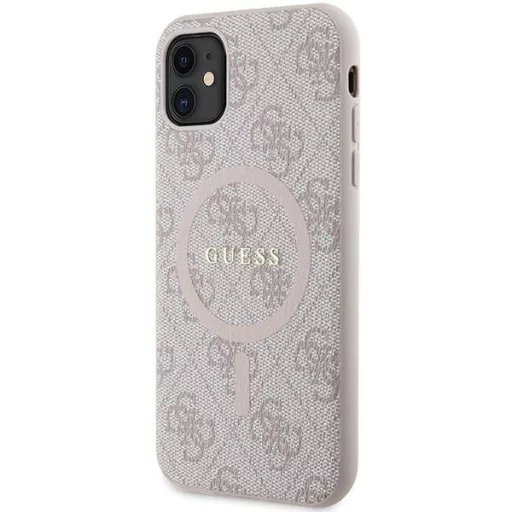 GUESS tok iPhone 11 Magsafe kompatibilis GUHMN61G4GFRP (4G Ring classic logo) rózsaszín