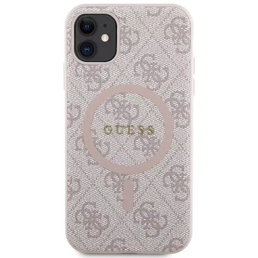 GUESS tok iPhone 11 Magsafe kompatibilis GUHMN61G4GFRP (4G Ring classic logo) rózsaszín