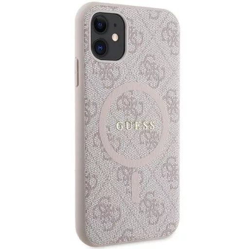 GUESS tok iPhone 11 Magsafe kompatibilis GUHMN61G4GFRP (4G Ring classic logo) rózsaszín