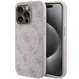   GUESS tok iPhone 14 Pro Max Magsafe kompatibilis GUHMP14XG4GFRP (4G Ring classic logo) rózsaszín