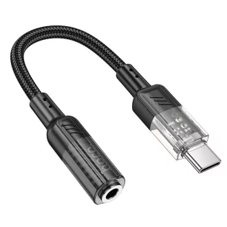   USB-C – 3,5 mm jack AUX adapter Hoco 0,15 m LS37 átlátszó fekete