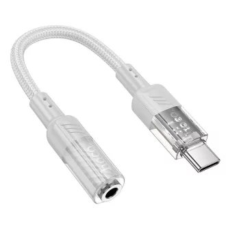   USB-C – 3,5 mm jack AUX adapter Hoco 0,15 m LS37 átlátszó szürke
