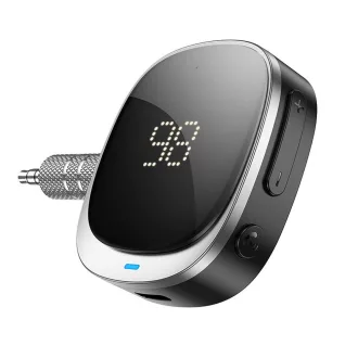   Bluetooth AUX adapter 3,5 mm jack Hoco kijelzővel E80 fekete