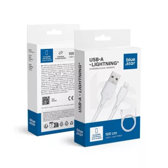   Blue Star USB-A – Lightning töltőkábel DC-001AL2.4 2,4A 1 m fehér