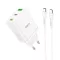 Hoco hálózati töltő 2×USB-C + USB-A QC3.0 PD 3A 35W + USB-C – USB-C kábel N33 fehér