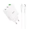 Hoco hálózati töltő 2×USB-C + USB-A QC3.0 PD 3A 35W + USB-C – Lightning kábel N33 fehér