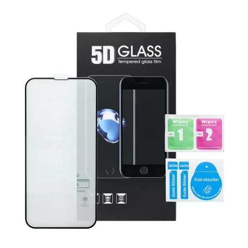 5D Full Glue edzett üvegfólia Xiaomi Redmi Note 13 5G / Redmi Note 13 Pro 4G fekete