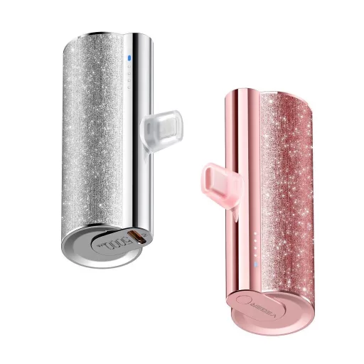Powerbank Veger PlugOn (W0573P) PD QC3.0 2,4A 12W 5000 mAh with a built-in connector Lightning rózsaszín