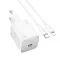 Hoco hálózati töltő USB-C QC PD 20W + USB-C – Lightning kábel N40 fehér